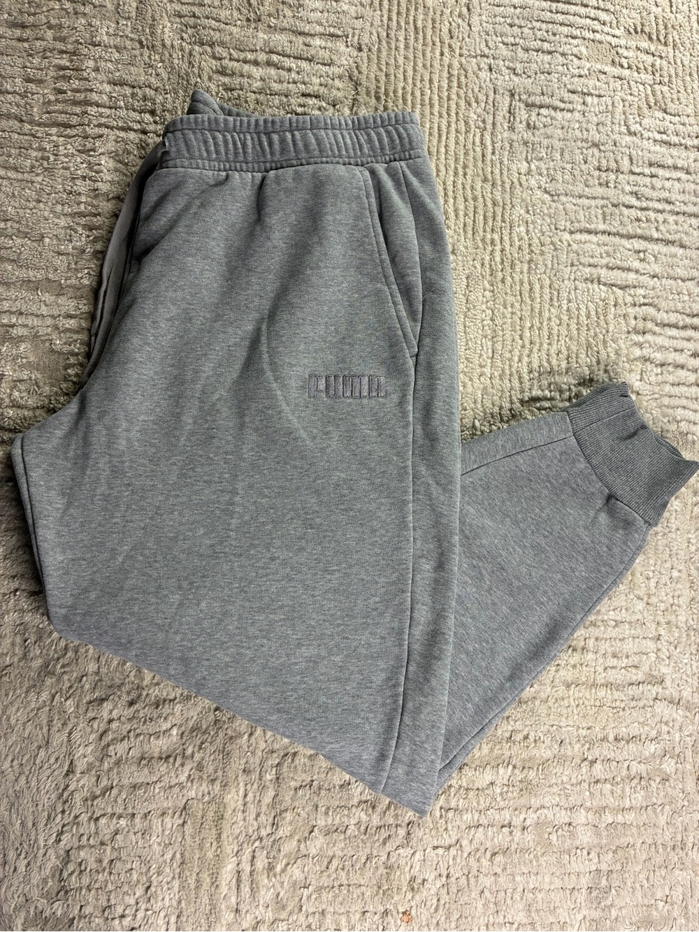 Puma Men's Heather Grey Jogger Sweatpants